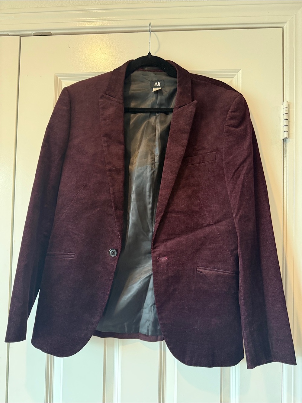 H&M Men's Wine Corduroy Blazer